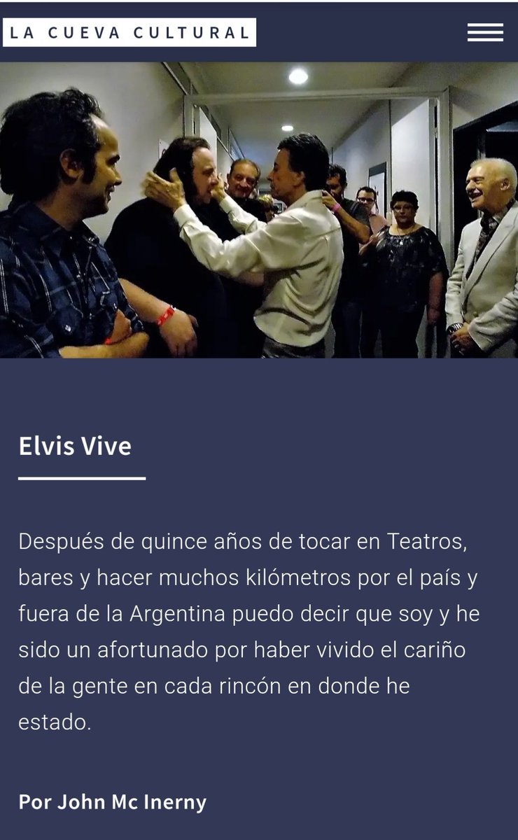 lacuevacultural's tweet photo. En la sección Primera Persona John Mc Inerny nos cuenta cómo es hacer el tributo al rey del Rock and Roll Elvis Presley...
🎸🎼🎹🎶
#rock #ElvisPresley #Elvis #elultimoelvis #tributo #elvisvive #mcinerny #LaPlata #ciudadvieja
https://t.co/rk0apa1epI https://t.co/weAevCQYk6