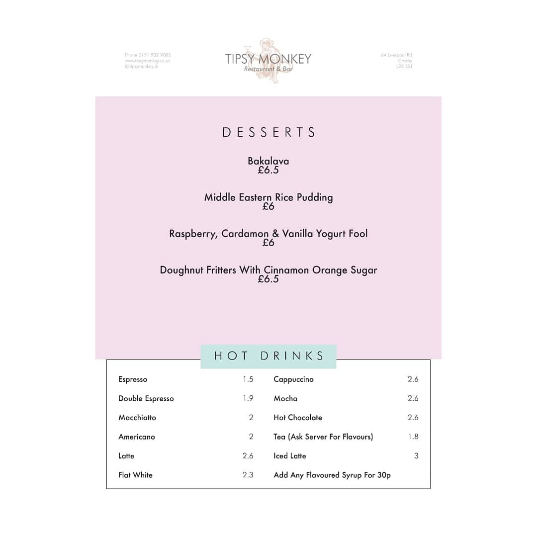 tipsymonkeyuk's tweet image. And we are back! Here is our latest menu that has juct launched tonight and from tomorrow to give you a little treat its 20% off your food when you book a table online just quote #tipsysback in the requests

tipsymonkey.co.uk/contact-us

#tipsymonkeyuk #food #smallplates #tipsymonkey