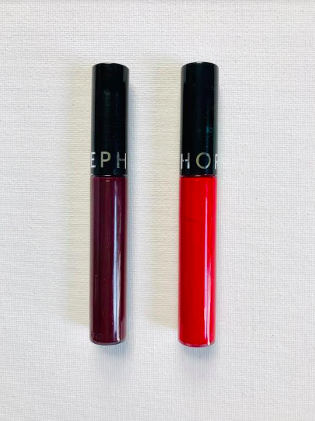 davelackie's tweet photo. Sephora's cream lip stains have a cult following. The formula is really good. I'm giving away this deep purple and fiery red shade duo. To enter, RT &amp; follow @davelackie https://t.co/P9aWI2qEp1