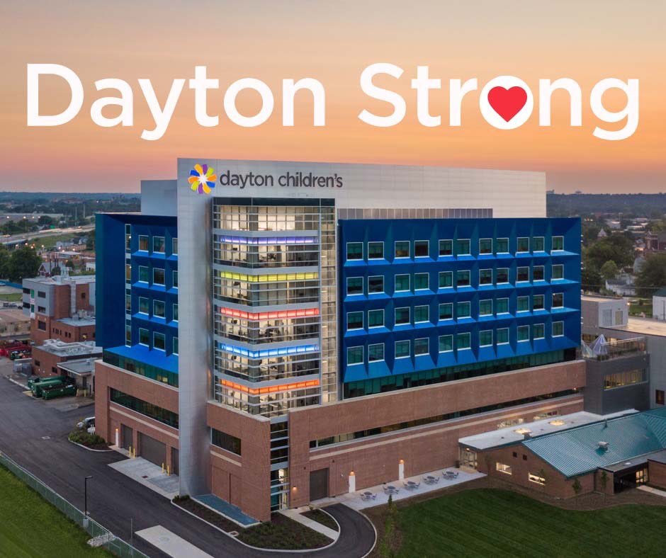 Our hearts go out to all impacted by the tornadoes, especially for those in our neighborhood &amp; our staff and families. We are so thankful that our hospital was not hit, even though we were in the tornado’s path. The magnitude of this protection is not lost on us. #DaytonStrong ❤️