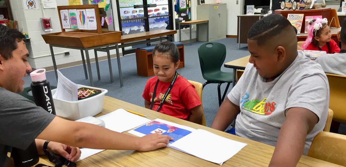 hilounionschool's tweet photo. Ms. Andrade and Ms. Haleamauโs reading buddies! I read, You read, We write. Our 3rd graders read their narratives to their Kindergarten buddies, and they wrote about their favorite part! ๐ #HUStogetherWEachieve #wedoitforOurkeiki #readandachieve #readandsucceed #buddies https://t.co/VH4dFTD1Pk
