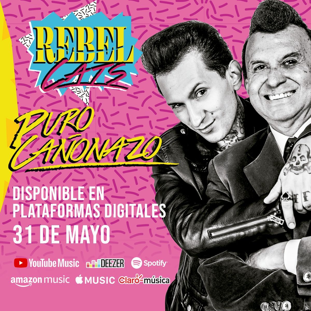 UMusicMexico's tweet photo. ¡Se viene Puro Cañonazo con los @rebel_cats! 😼
Espera su nuevo lanzamiento en plataformas digitales este viernes 🗓️ https://t.co/9CgnxzFdkm