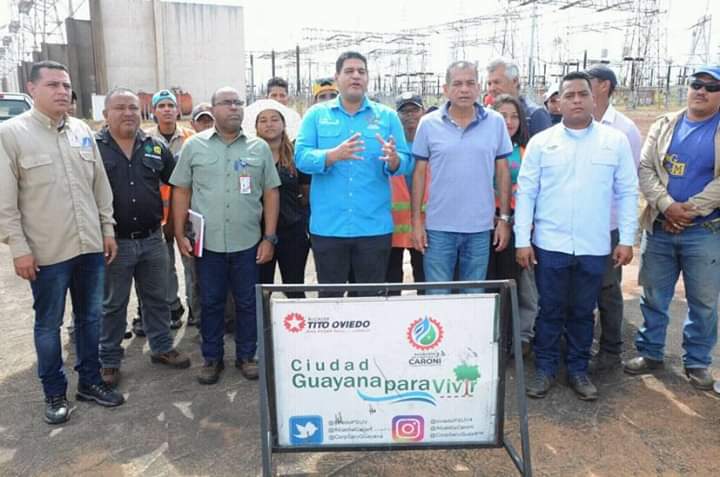 Gobernación del Edo. Bolívar, Alcaldia Bolivariana de Caroni, CVG, CBST y Empresas Basicas en un solo equipo para garantizar La Energía Eléctrica a Nuestro Pueblo de Ciudad Guayana, desde la Subestación Eléctrica Guayana A y B, #JuntosPodemosMas.
#JuntosPorVenezuela