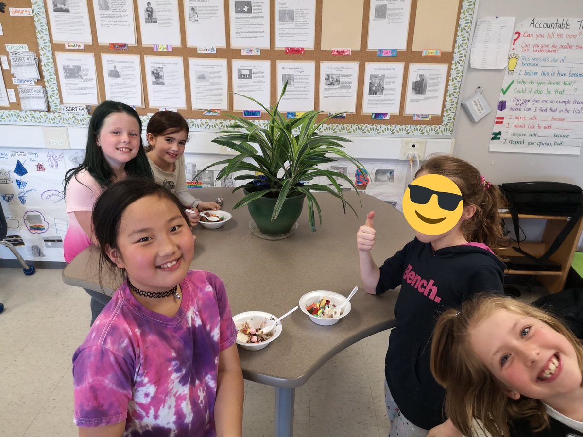 MrsBarrowman1's tweet photo. How sweet it is to celebrate the end of EQAO testing with ice cream sundaes!! ☀️ #somanytoppings https://t.co/oSbtBEpdYF