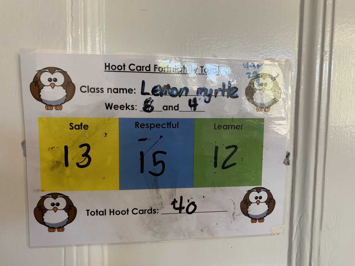 @daceyville have ensured student voice is a driving force in #PBL. Stage one adapted their “hoot card” collection boxes for the classrooms.  Classes tally fortnigitly total and display on the door for their SRC to collect. Simple data collection of positives. @yasmin_e_ibby