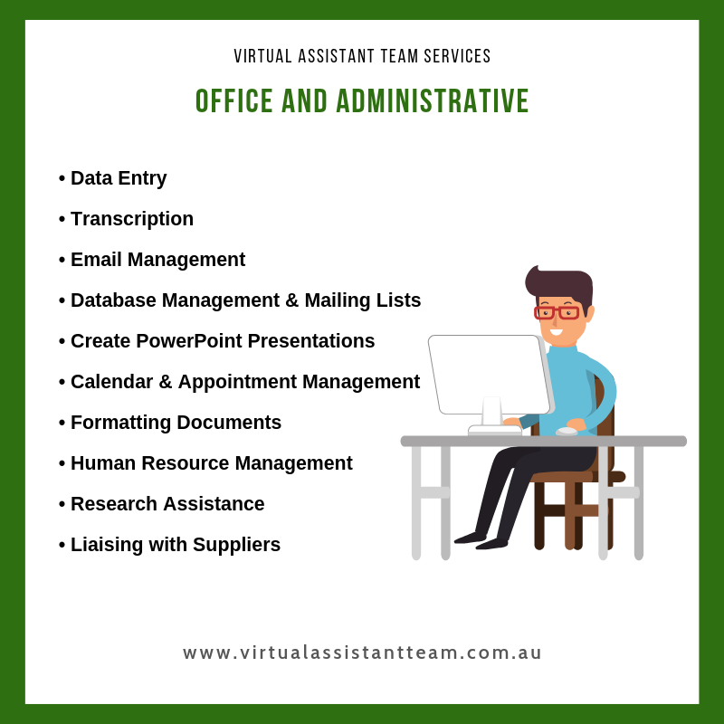 VAteamAustralia's tweet photo. Need a Virtual Assistant to assist you with Office and Administrative works? Here's an example of skill-set that you might need for your business. 

#VirtualAssistant #VirtualAssistantServices https://t.co/Ei0MvjIzIt