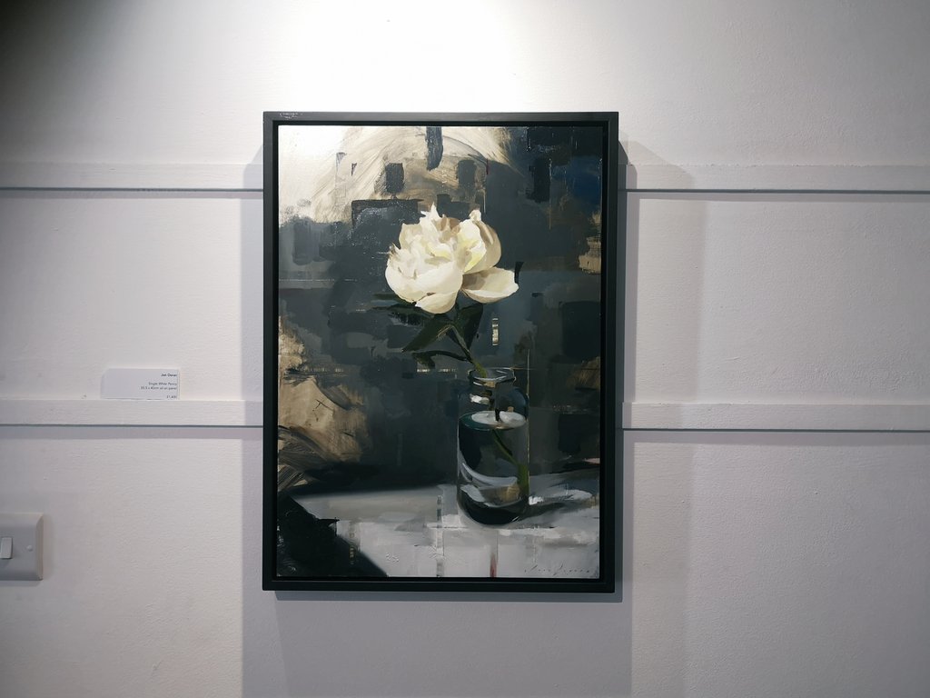 In our current exhibition 'Observations'
Single White Peony and Grey
oil on Panel
55.5 x 40cm
By Jon Doran
#art #stillife #painting #oilpaint #thedailysketch #peony #flower