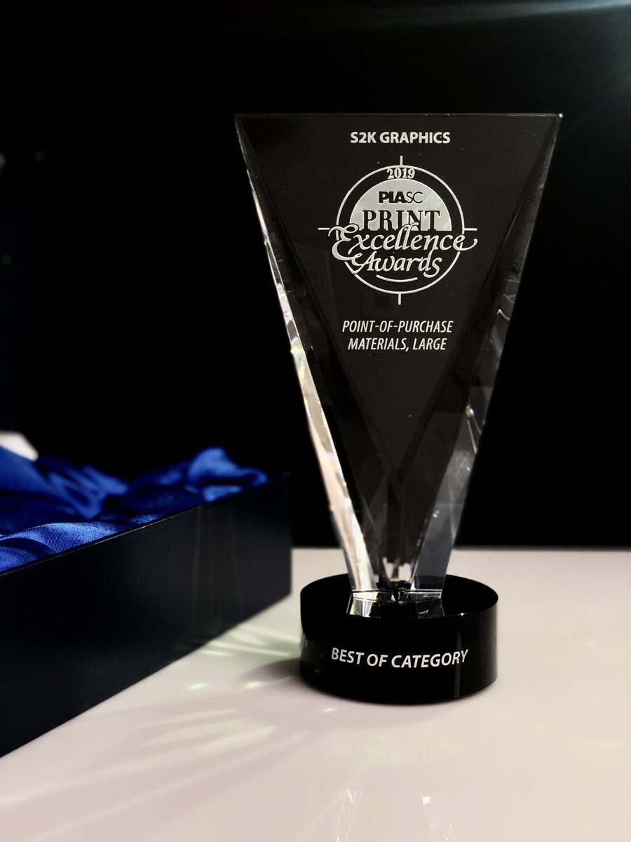 S2KGraphics's tweet photo. We are so honored to have received the 'Best of Category' Award for Large Point-of-Purchase Materials from the @PIASC's 15th Annual Print Excellence Awards! Read more about our award here: https://t.co/sOF9kHQ33p https://t.co/kiINhtYQWu