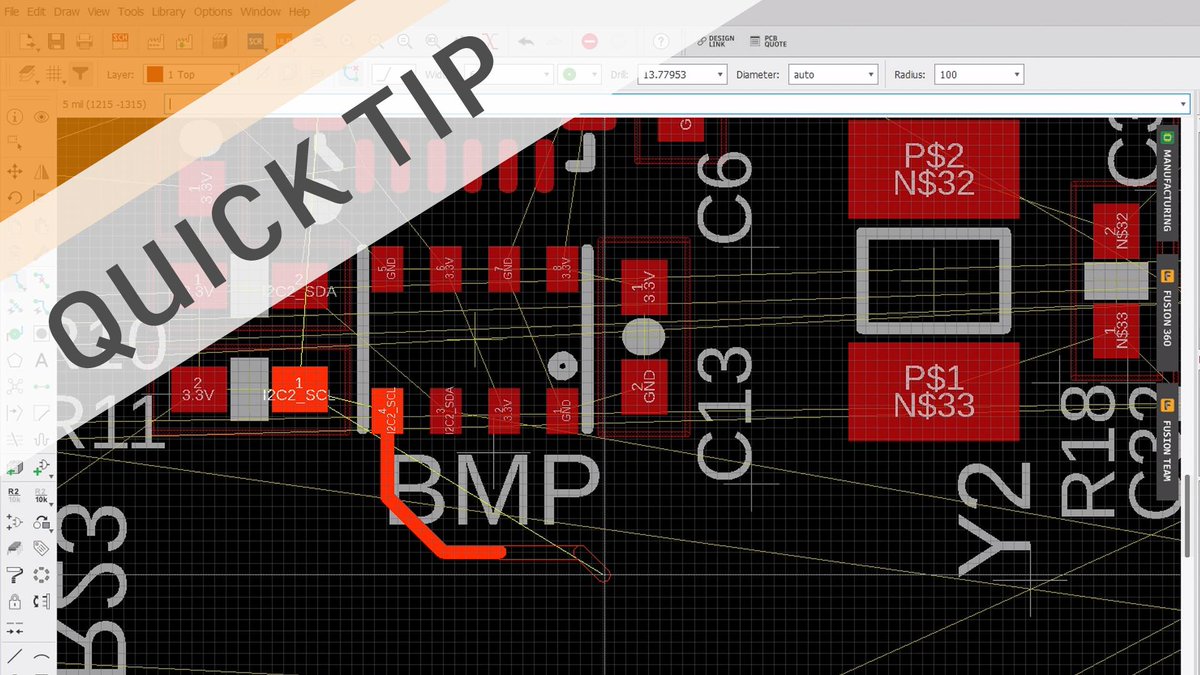 ADSKEAGLE's tweet image. Learn 4 Useful features of Single Airwire Routing Mode in Autodesk EAGLE in this Quick #PCBDesign tip youtu.be/1fx3q-uCnRw #PCBRouting
