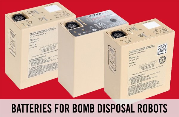 UltralifeCorp's tweet image. #BombDisposalRobots attracted heavy investment from the #USMilitary in 2018.  Reduce your time to market by integrating an off-the-shelf #battery that is pre-qualified to the latest #MilitarySpecs and vigorously tested.  hubs.ly/H0hvgwc0