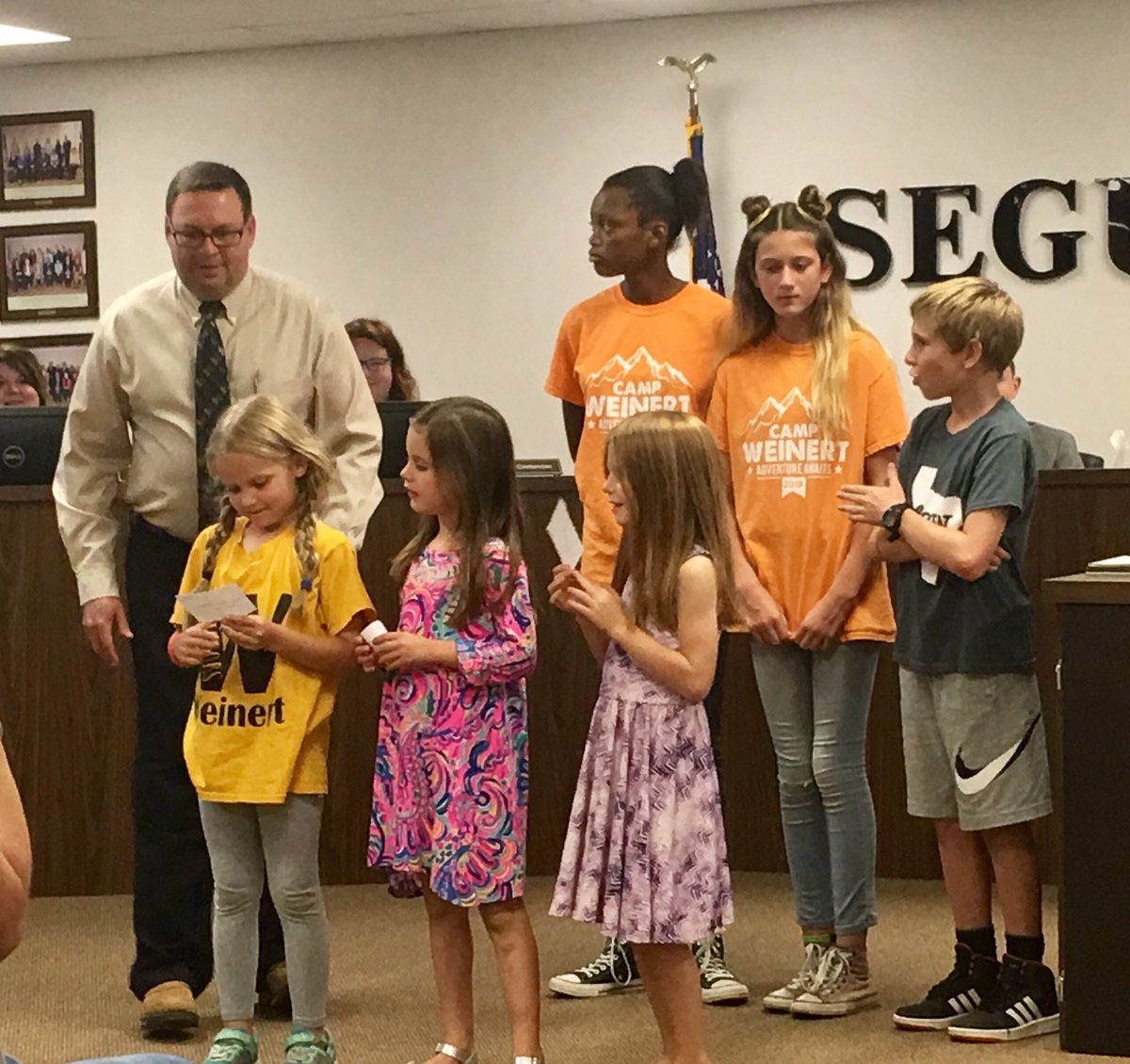 Big night for <a href="/WeinertES/">Weinert Elementary</a> at the Seguin ISD board meeting. Students presented their work with Project Based Learning, StuCo was recognized for TEPSA Leadership award &amp; DI team (the Chinchillas) were recognized for placing 9th at globals. Proud moment!