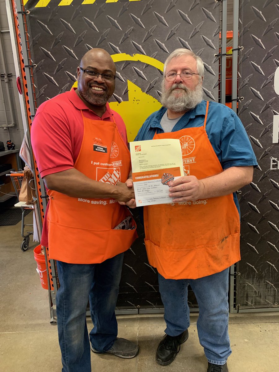Congratulations  Larry B. In tool rental on your “Executive Homer Award” for having a whole store mentality and giving Great Customer Service.