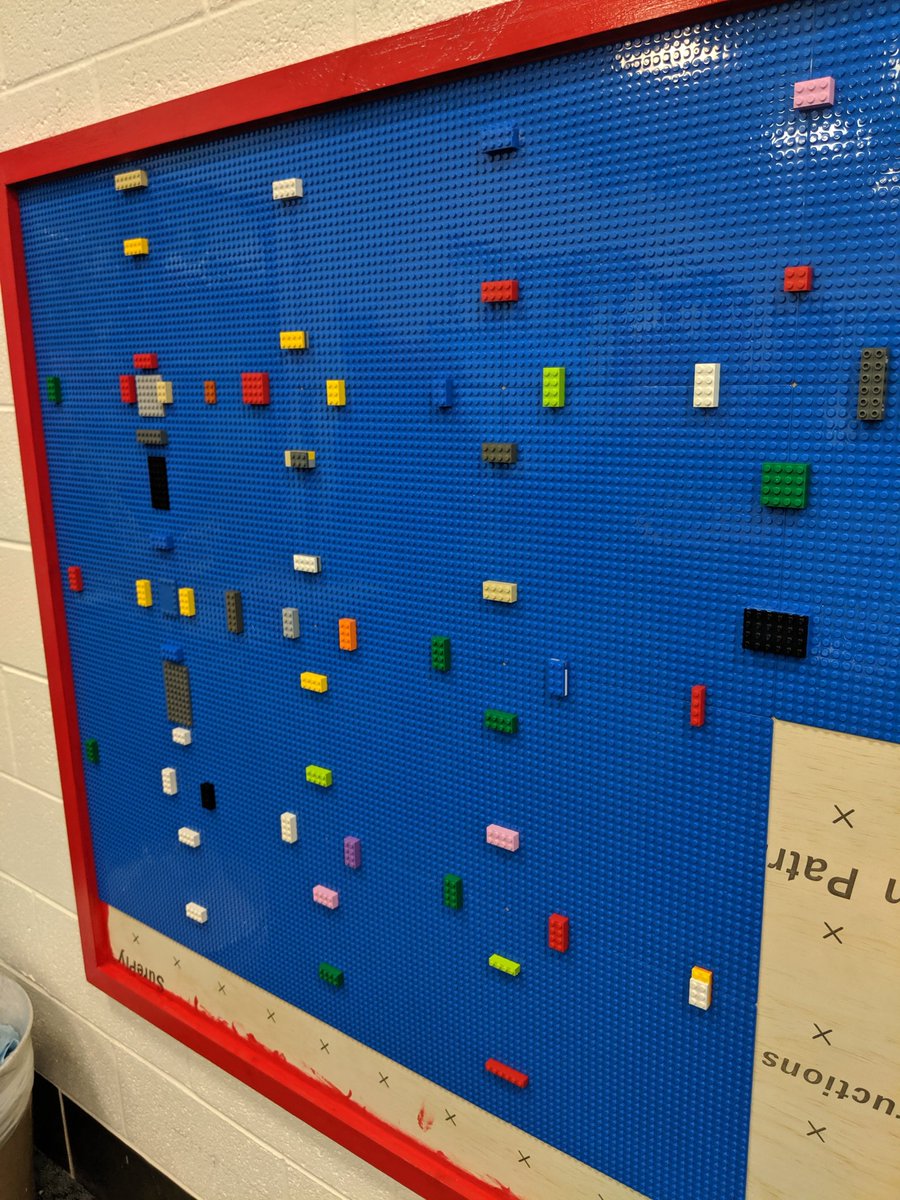 Our @OldRichmondES library almost has a #Lego wall in our #learningcommons #makerspace. It looks amazing and the Ss will have so much fun creating and building! Learning is EXCITING! @wsfcsIT @WSFCS_media @wsfcs #ncslma #tlchat #nctlchat #edchat