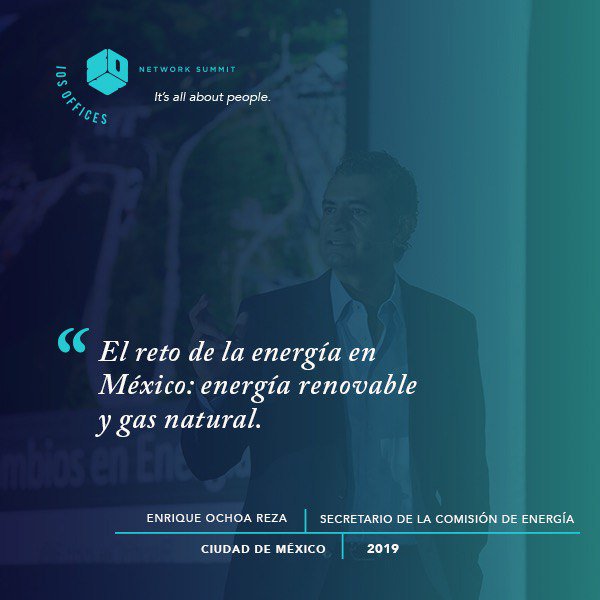 iosoffices's tweet photo. Impulsemos a México a través de la generación de energías renovables. Gracias a nuestro expositor @enriqueochoar por platicarnos más sobre el tema en el #IOSNetworkSummit https://t.co/dXJr2bSrs5