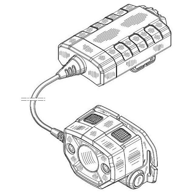 意匠ウォッチbot コースト カトラリー カンパニー ヘッドランプ 斜視図 正面図 背面図 平面図 及び 底面図 において 省略部分は 願書添付図面上センチメートルである 各図に表された縦 横 斜めの略平行状 T Co