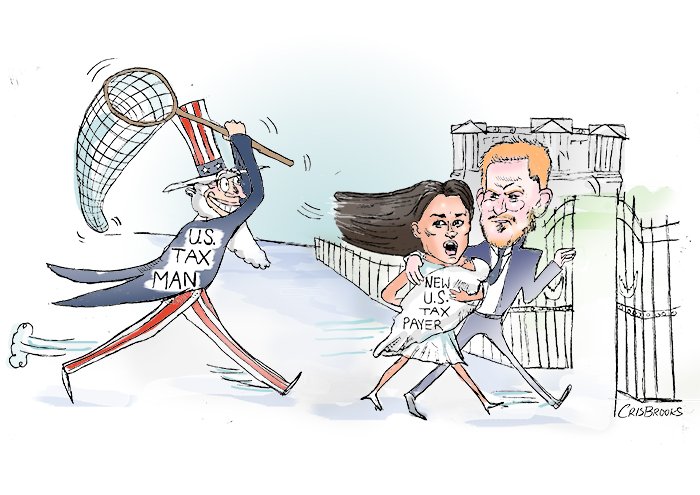 crisbrookscomic's tweet photo. #MeganMarkle and #PrinceHarry escaping into #BuckinghamPalace after the birth of #PrinceArchie. https://t.co/hbEv2GKuPO