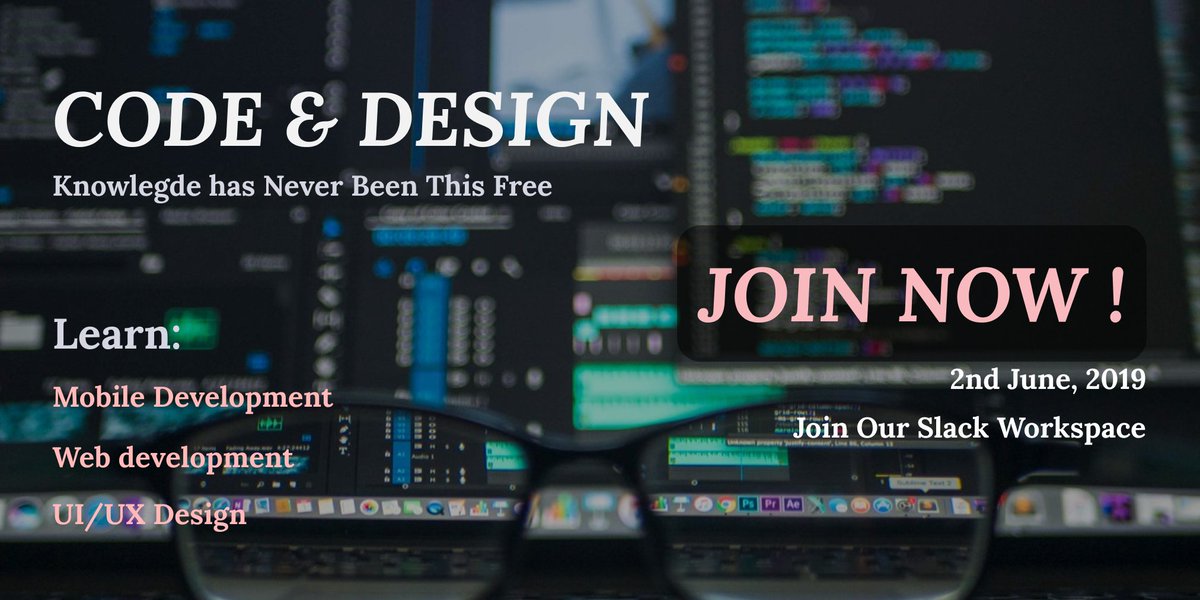 kingsleyiheonye's tweet image. Something is about to go down
Knowledge has never been this free
CODE & DESIGN
Sign up and join the workspace
code-and-design-group.slack.com/join/invite/en…
#codeanddesign #code #Design