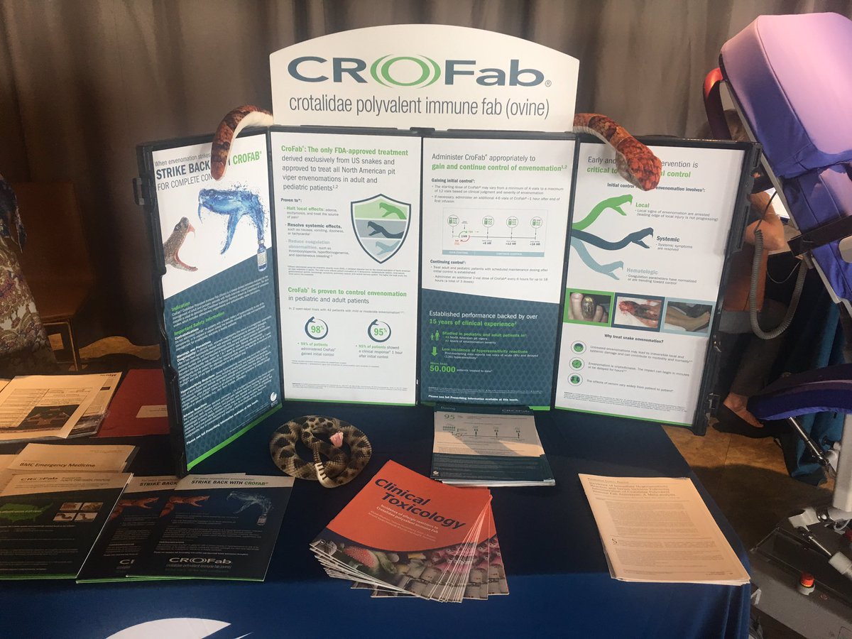 elliotthaut's tweet photo. Snakebite management with #CROFab. Booth at #TrendsInTrauma. 

Not a typical booth I usually see in Baltimore. https://t.co/FrdcKzgQCn