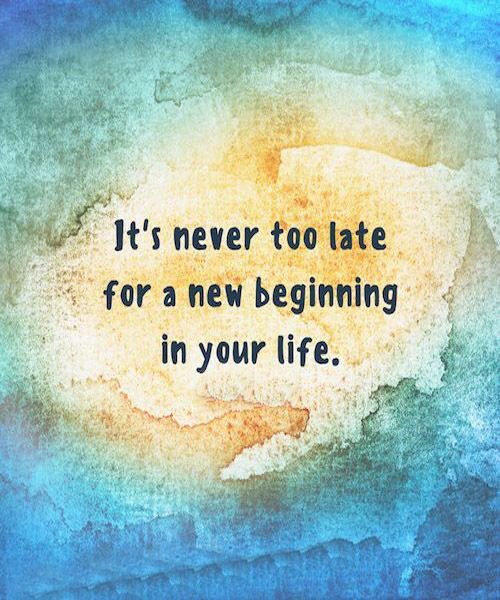 Give a new life. Its a New Life. New Day New Life. It's never too late. It's a New Life.