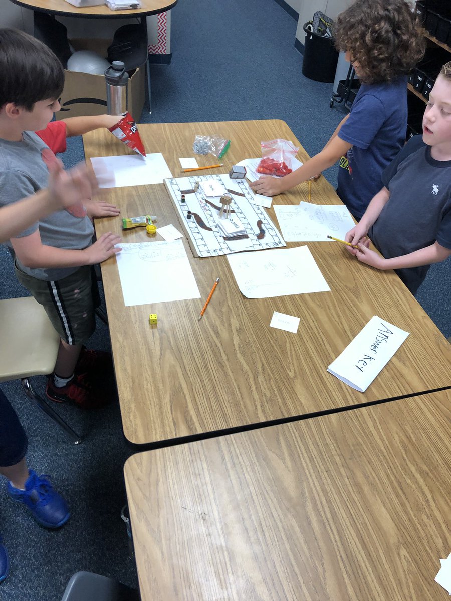 MrsKrusesClass's tweet photo. They worked so hard creating their math board games & they turned out better than I could have imagined. 👍 They had so much fun playing each other’s game. @RobisonES #successatRES #CFISDspirit https://t.co/sM0eEU5K8G