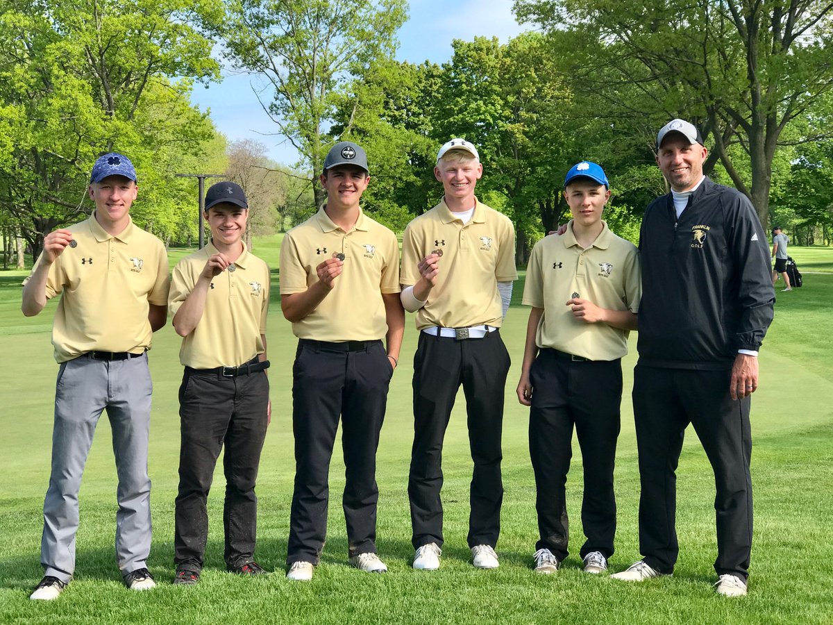 BoysGolfFHS's tweet photo. Sabers are headed back to the WIAA State tournament as a team for the 3rd time in the past 4 years! Team score of 307 finishes 2nd at the Marquette Sectional at Brown Deer and also sets a school record for lowest team score! #letsgo #dialedin https://t.co/cS28iPKzY5