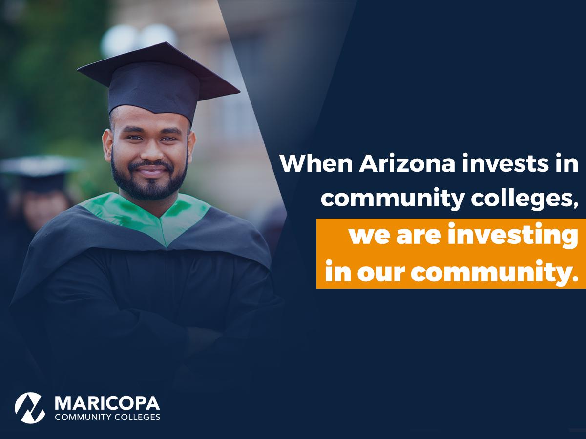 MariaHMarinick's tweet photo. The Arizona FY20 State Budget includes a much-needed investment in community colleges. We thank Governor @DougDucey and the #AZLeg for their commitment to improving educational attainment throughout Arizona. Read my full statement: https://t.co/Riz4DLPecS #ThingsThatMatterAZ https://t.co/fWymuaypfI