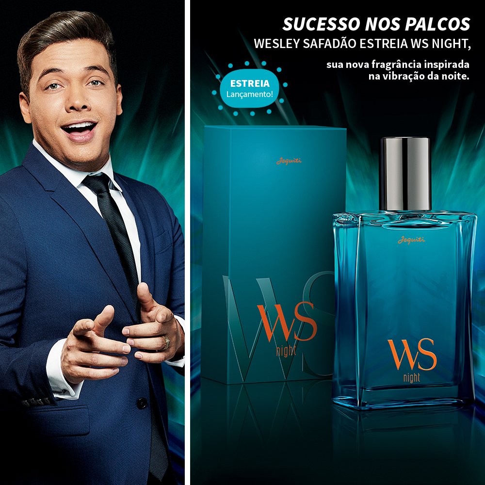 jequiti's tweet photo. A energia do Wesley Safadão é contagiante, afinal, ele é uma personalidade pra lá de autêntica! Já garantiu o seu novo perfume WS Night? Aproveite a promo de estreia! @wesleysafadao
#WesleySafadão #WSNight #EnergiaVibrante #PerfumeDasEstrelas https://t.co/F9SiUF8A1I