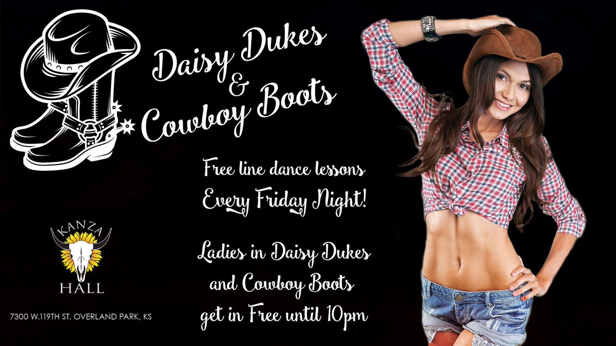 Ladies in #daisydukes + #cowboyboots get in FREE every Friday night until 10pm! Y'know you want to get in on kicking off the weekend right with your faves!