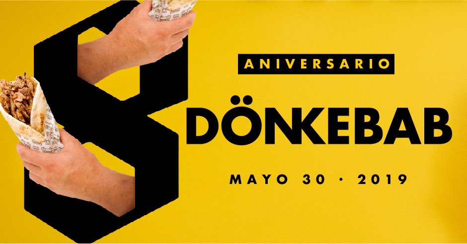 Regístrate para tu Kebab Gratis y festeja con nosotros nuestro 8vo aniversario 🥳 🎈 🎉 ➡️ tinyurl.com/aniv8-DK