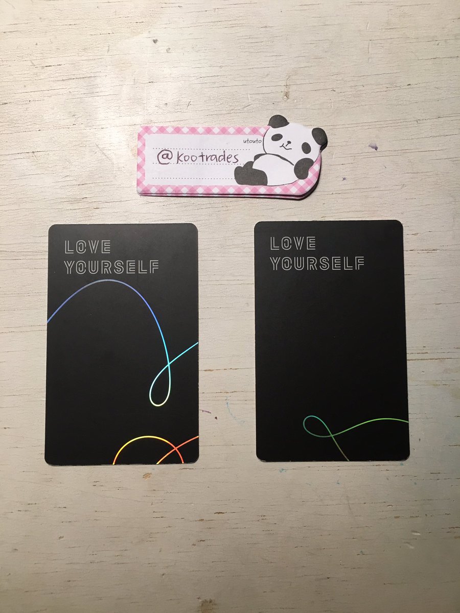 kootrades's tweet photo. 《 WTT 》
❥ album: LY Tear U Ver.
❥ have: tae + jimin
❥ want: jungkook equivalent ✦
❥ location: Canada 🇨🇦
❥ WWT: preferably CAN or US but dm me!!
{ @BTSTradingPC @BTS_TradingCA @tradkpop @kpopthriftshop @kpopswapndrop #btstrade #btstrading #btstradingpc } https://t.co/LqA3iTxhaO