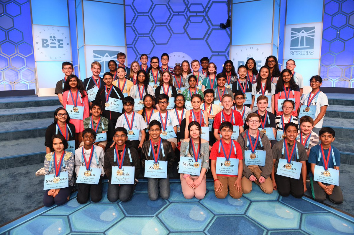 Presenting our official 2019 Scripps National Spelling Bee Finalists! Spelling begins tomorrow at 10 a.m. on <a href="/espn/">ESPN</a> 2. Find the full list of finalists here: spellingbee.com/blog/#!/going-… #spellingbee