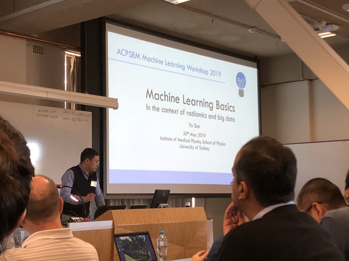 Jonathan Sykes (@sykesjonr) on Twitter photo Today Yu Sun from Institute of Medical Physics, <a href="/Sydney_Uni/">University of Sydney</a> is teaching Medical Physicists from across Australia and NZ the basics of machine learning Today Yu Sun from Institute of Medical Physics, <a href="/Sydney_Uni/">University of Sydney</a> is teaching Medical Physicists from across Australia and NZ the basics of machine learning