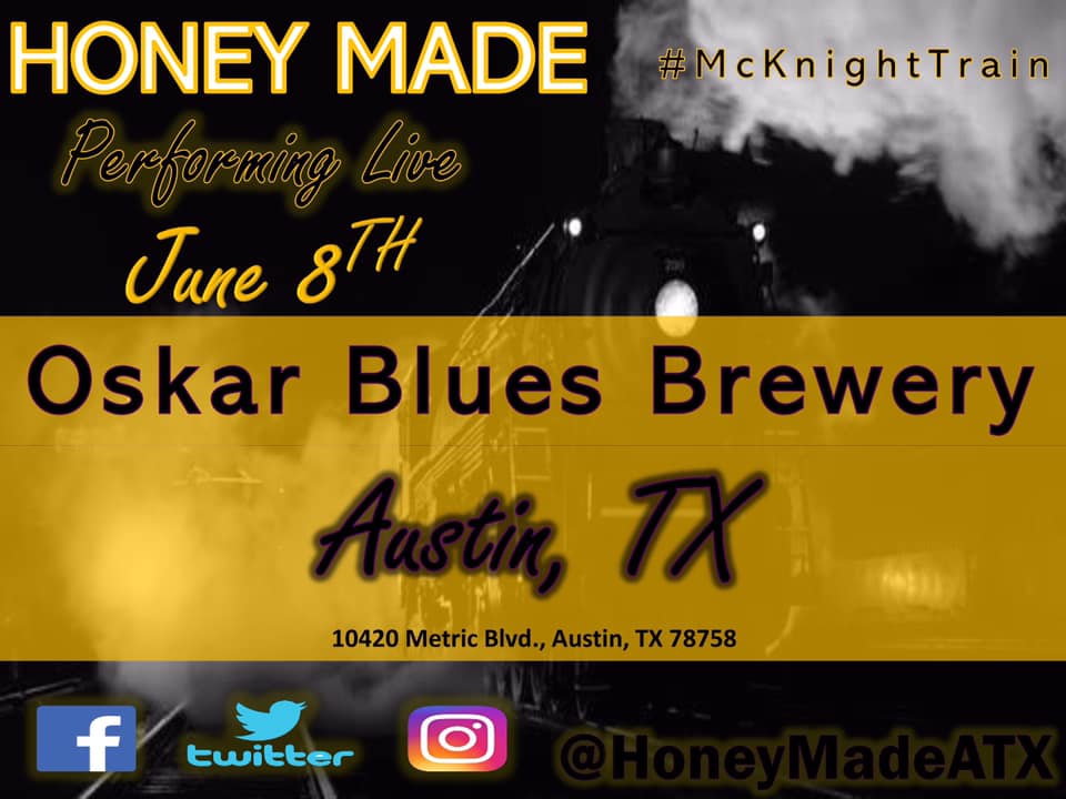 Oskar Blues Brewery x Honey Made = Hawaiian Night on June 8th at 7pm.

Great Music. GOOD Drinks. Play the Limbo game, take a photo in our photo booth, and get other free prizes.
#Soul #Funk #Reggae #Jazz #BrandNew #DoYa #PerfectGetAway #HoneyMade  #Austin  #OskarBluesBrewery