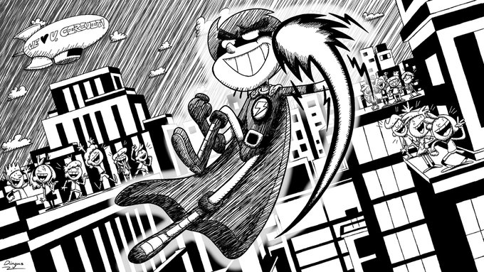 A commissioned drawing for @vichoste of his character, "The Circuit Breaker" ? 
