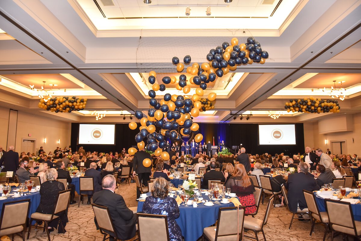 ETSUPrez's tweet photo. No. 2: The annual Distinguished President’s Trust Dinner was particularly special this year as we launched a $120 million “Campaign for #ETSU.” https://t.co/lnngvtWE7I
#PrezTop10 https://t.co/qq3zVYBaL5