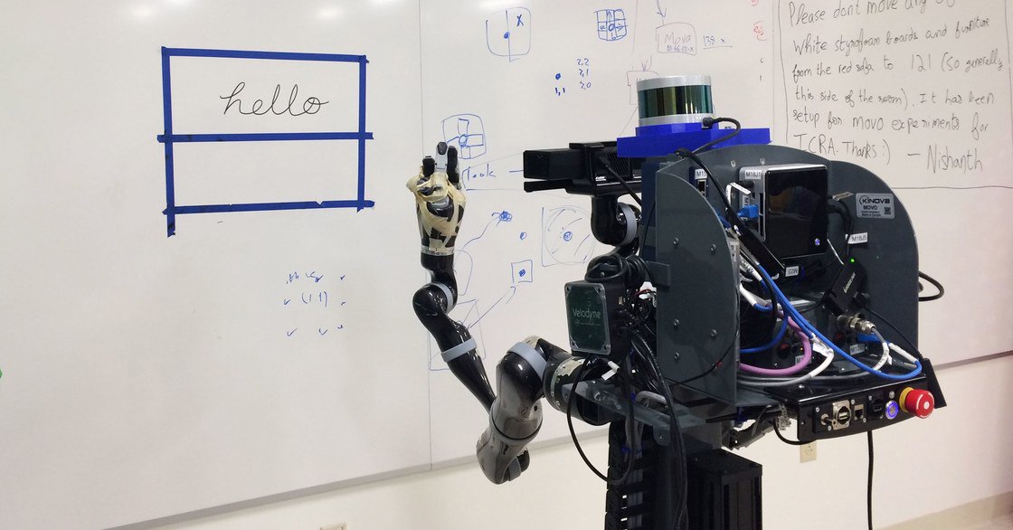 #Technology and #Cyber [18] This #robot can write in #languages it’s never seen before…After #training to hand-write #Japanesecharacters, the robot could then copy words in #Hindi, #Greek, and #English just by looking at examples! @WIRED