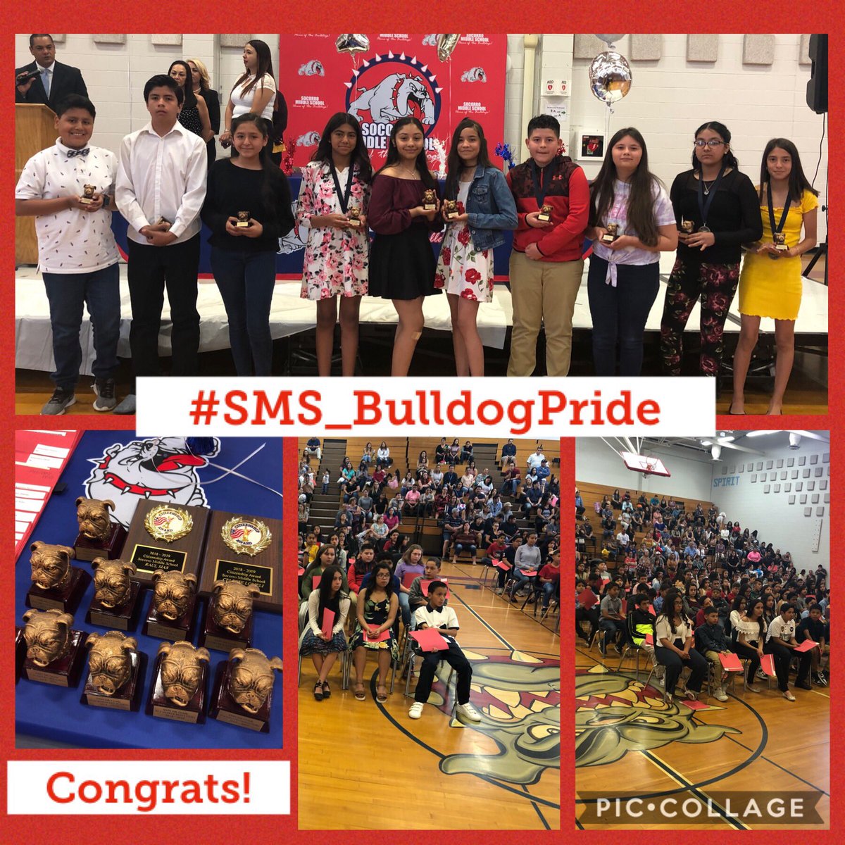 Proud of our @Socorro_Middle 6th & 7th grade Bulldogs on their Promotion/Awards Ceremony 🏆 Thank you to our amazing parents for their support 👏🏼- and to our faculty & staff for their #LoveAndDedication ❤️ to our students & community #TeamSISD #ItTakesAVillage #SMS_BulldogPride