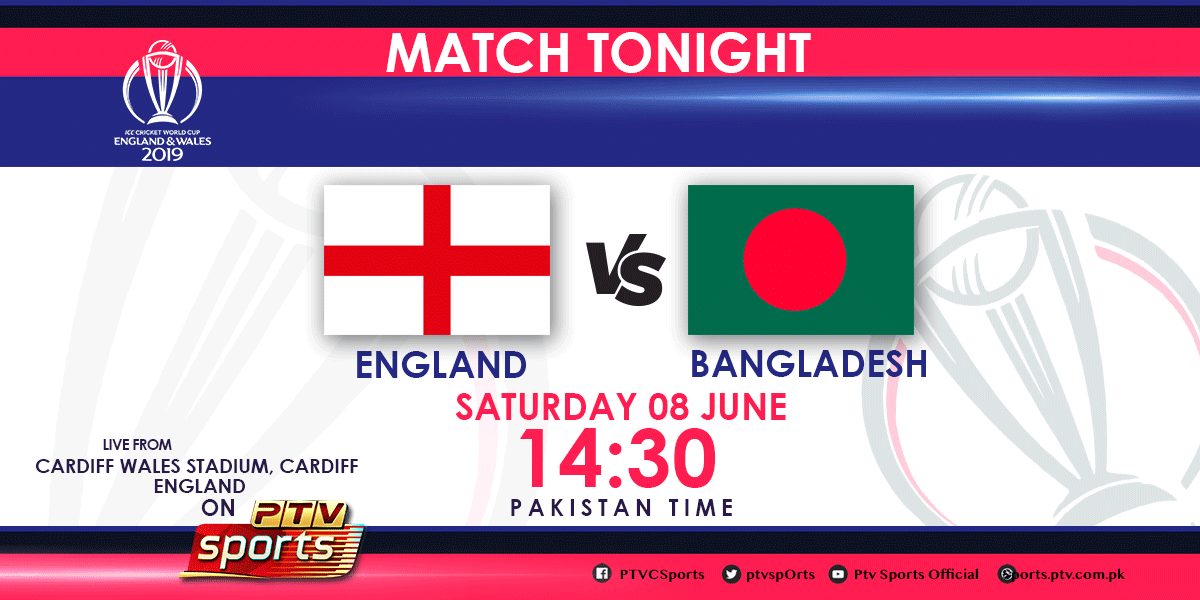 PTVSp0rts's tweet photo. Match Tonight – England vs Bangladesh
#CWC19
#ENGvsBANG
@BCBtigers
@ECB_cricket https://t.co/QRPb7dooWT