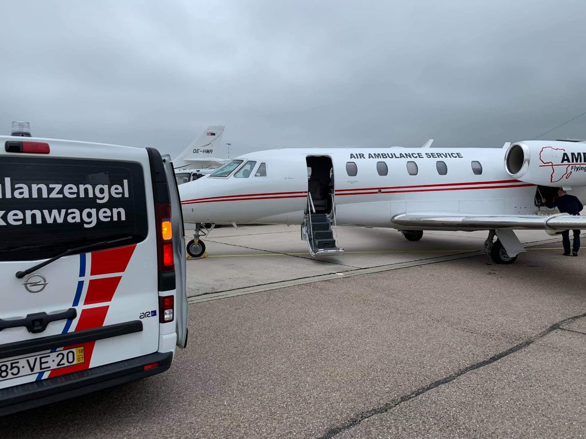 AMREFFlyingDocs's tweet photo. AMREF Flying Doctors Cessna Citation XLS jet just completed a successful #longhaul flight from Southern Africa to Stuttgart, Germany. Safe flight back! #IntoJetOps #cessnaxls #medevac https://t.co/Ke3gRch81l