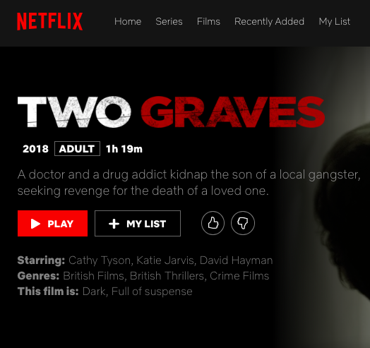Have you seen #twograves check it out on #netflix #britishthriller