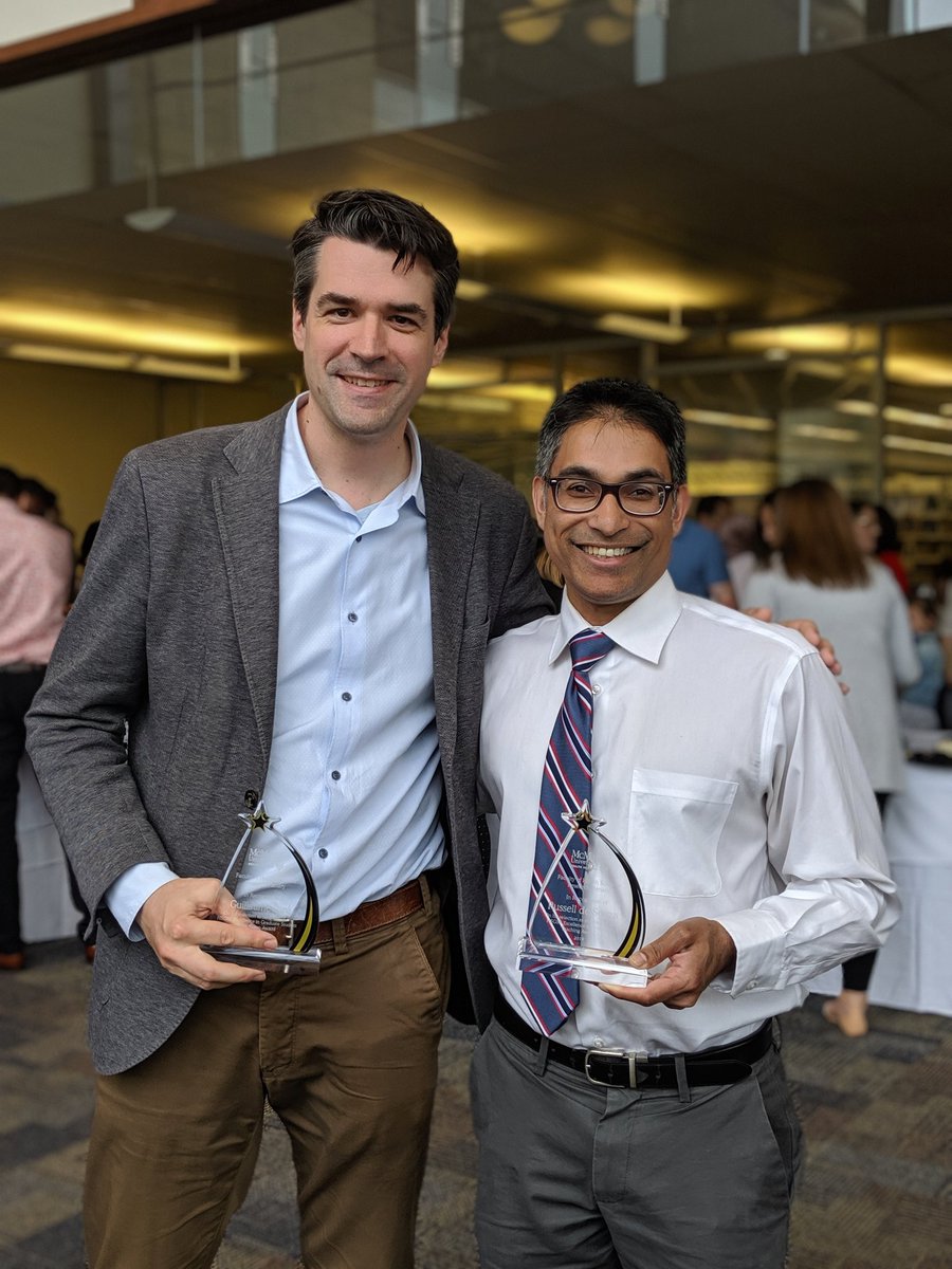 A huge #shoutout to our #investigators Dr. Guillaume pare and @DrRussRD for going #above and #beyond their #callofduty in #graduate #supervision and #teaching! #execellence #proud @PHRIresearch @HEI_mcmaster @MacHealthSci #WeAreExplorers #morethanresearchers #mentors #Academia