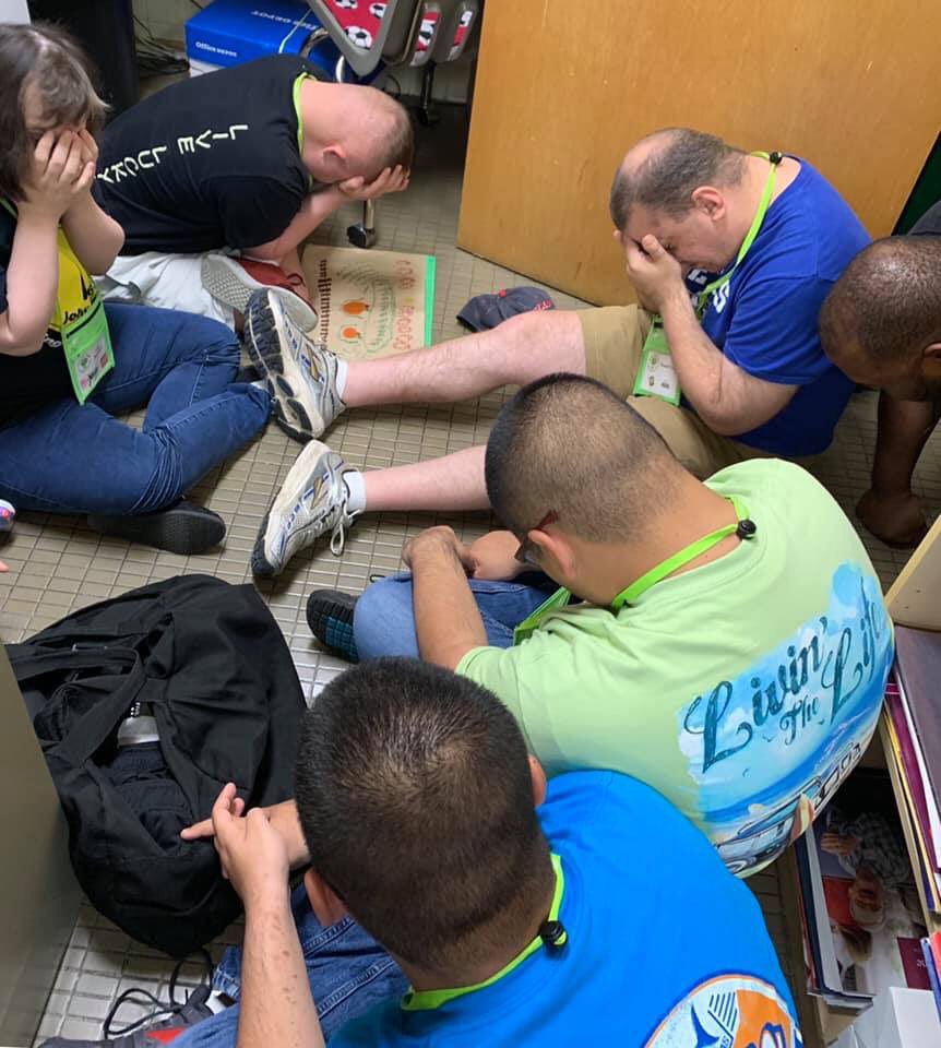 GreenOaksGators's tweet photo. Today, as we took shelter from the storm at Green Oaks, one of our students began to pray out loud. He led several other students and they prayed for God’s protection from the storm. He then read Psalms from the Bible to help everyone stay calm. Blessed! https://t.co/LIbNMrY6JX