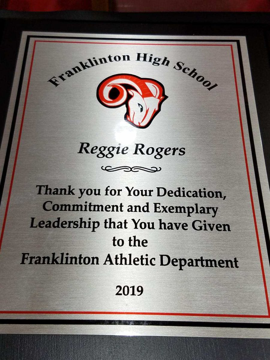 Redramboosters's tweet photo. Last night Mr. Rogers was given a plaque and a standing ovation for his volunteer service at Franklinton High School. @FranklinCoNews @wakeweekly @misterbransome https://t.co/HrLFslCCiI