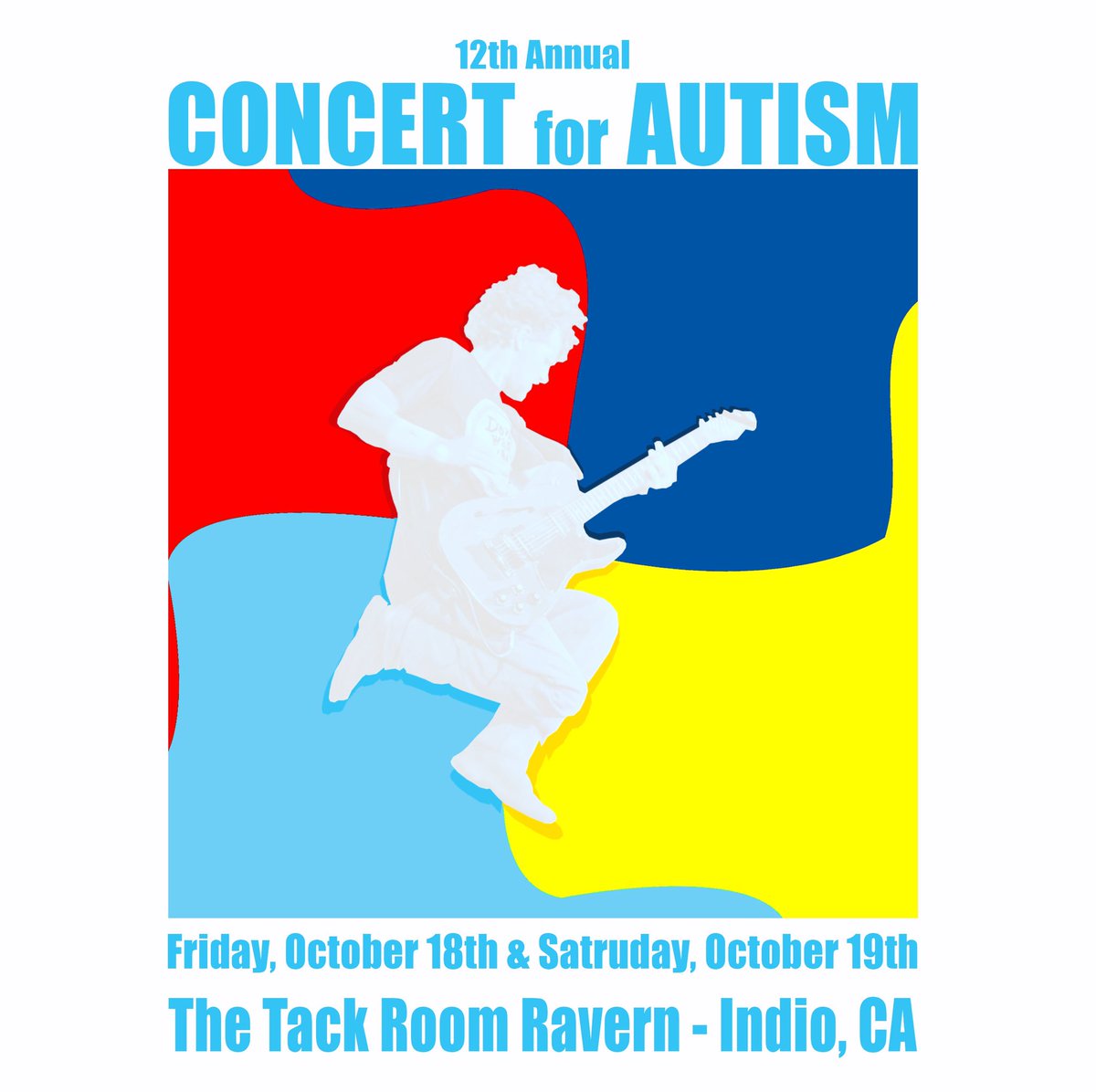 Happy to announce our 12th Annual Concert for Autism is taking place Friday, October 18th and Saturday, October 19th at @TackRoom_Tavern Details to come. Info at concertforautism.com #concertforautism #benefit #autism #desertautismfoumdation #CoachellaValley #AutismFamilies