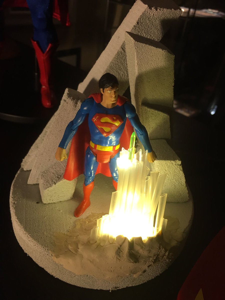 Jeffrey_Misener's tweet image. A nerd project complete; DIY Fortress of Solitude display for Superman action figure. 

Just florists foam, hot glue, spray paint white, clear straws, model magic, &amp;amp; a little LED string.

#NerdCraft #DIY #Superman #FortressOfSolitude #DC #Smallville #ChristopherReeve #craft
