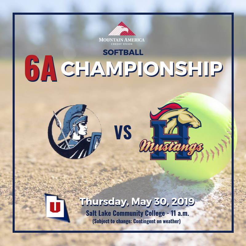 At long last, the <a href="/MountainAmerica/">Mountain America CU</a> 6A softball championship game is set, as <a href="/SoftballLayton/">Layton Softball</a> looks to dethrone the defending champ, <a href="/OfficialMustang/">Official mustang power</a>. #MyReasonWhy