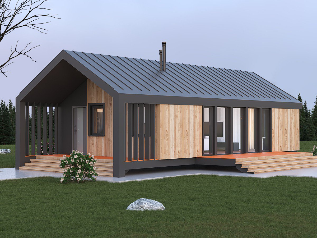 Барнхаус 6х6 одноэтажный