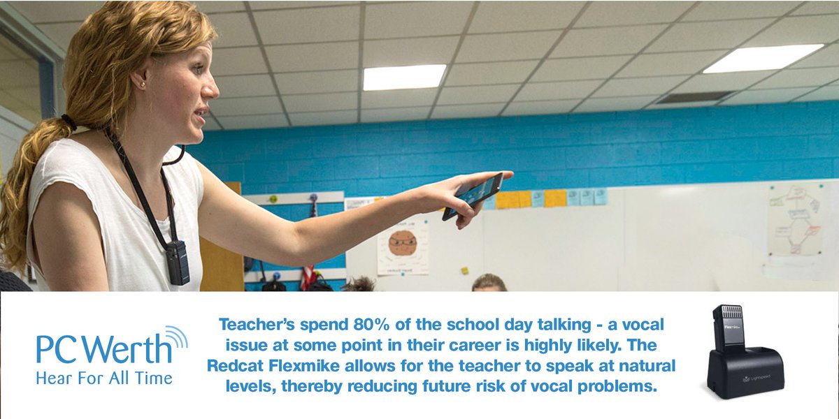 Teachers spend 80% of the school day talking, experiencing a vocal issue at some point in their career is not uncommon. Using the #RedcatAccess allows for the teacher to speak at natural levels, reducing future risk of vocal problems. mailchi.mp/pcwerth/redcat…