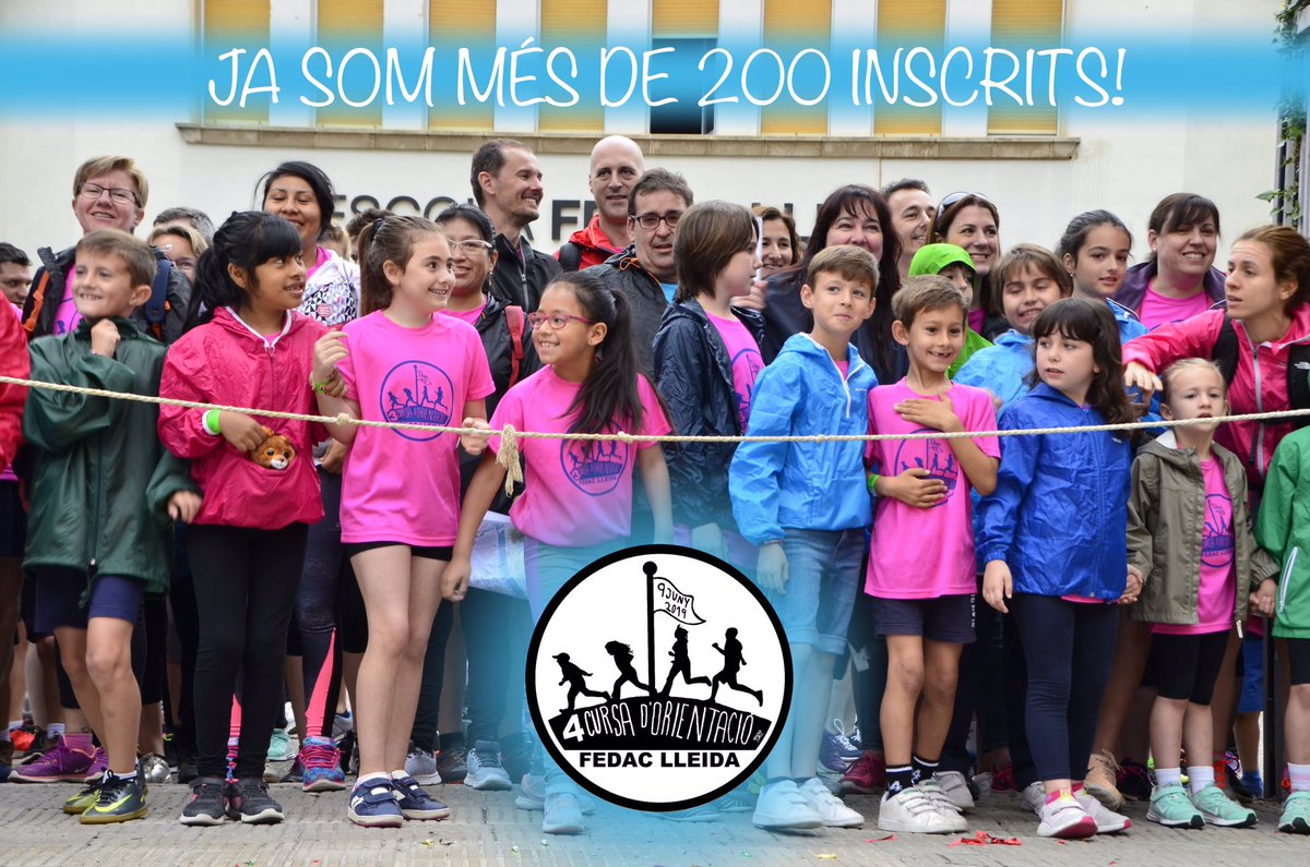 CursaFedacLL's tweet photo. Comença un nou dia i ja som més de 200 inscrits! Encara no t’has apuntat? No et quedis sense la teva plaça, t’esperem! #4acursaorientaciófedaclleida #9dejuny #200inscrits https://t.co/WEqGjd8sv9