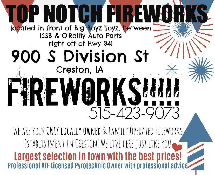 Top Notch FireworksCreston, Iowa (TNFireworksIA) Twitter